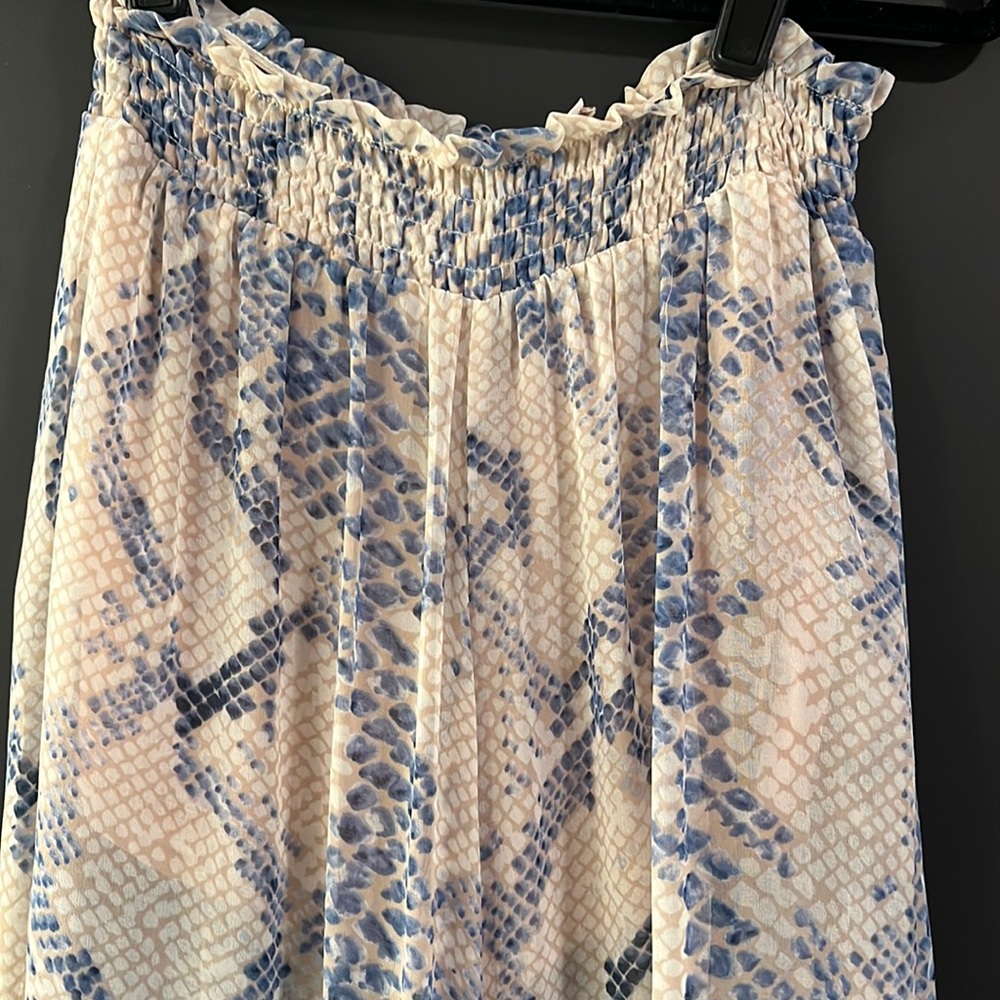 Olivaceous sheer snake print pant with built in shorts. Flowy and gorgeous!